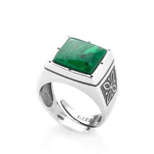 Anello Gerba Uomo Chevalier in   Argento Malachite