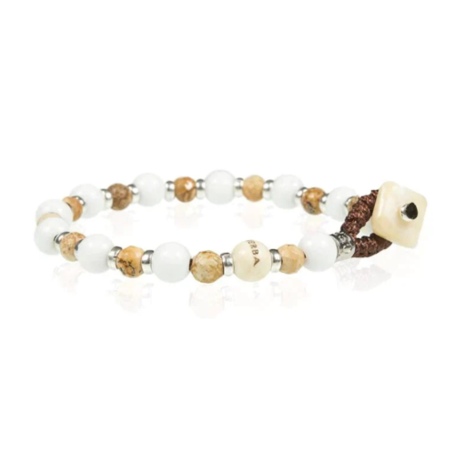 Bracciale Gerba Unisex White&Sand in   Argento