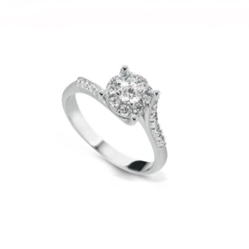 Anello Artigianale Donna Kate 07 in   Oro bianco Diamante 0.17 ANGLARE/1
