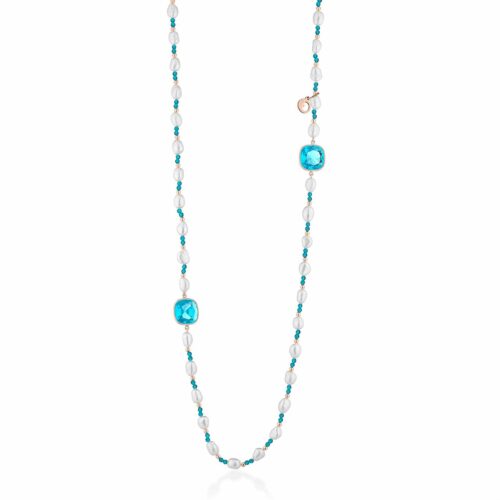 Collana Glamour Donna Nuova Blanche in   Argento Perla