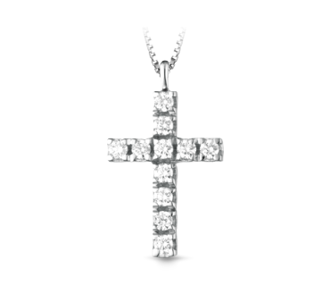Collana Unisex  in   Oro bianco Diamante 0.21