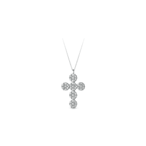 Collana Unisex  in   Oro bianco Diamante 0.21