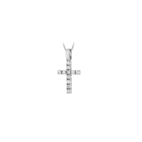 Collana Unisex  in   Oro bianco Diamante 0.10