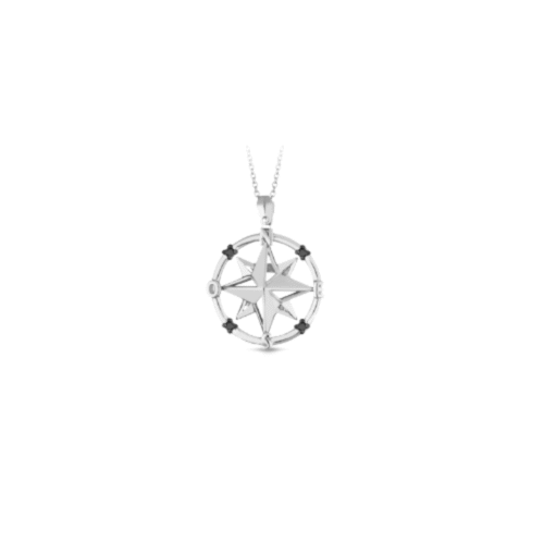 Collana Uomo  in   Oro bianco Diamante 0.04