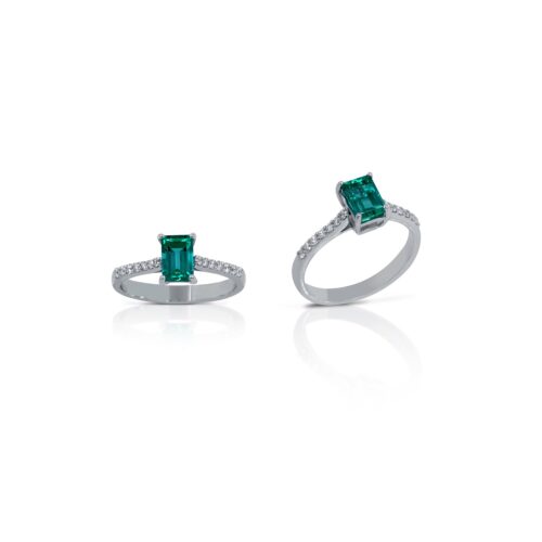 Anello Gianni Carità Donna  in   Oro Smeraldo 1.07