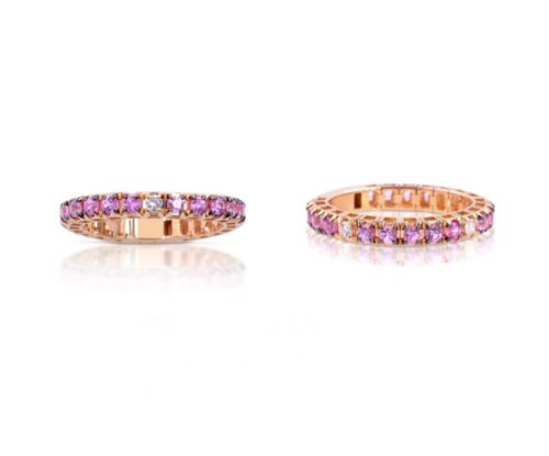 Anello Gianni Carità Donna  in   Oro rosa Zaffiro rosa 1.05