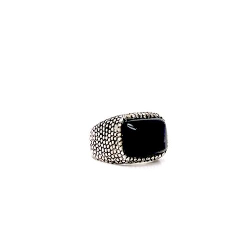 Anello Artigianale Uomo  in   Argento Onice