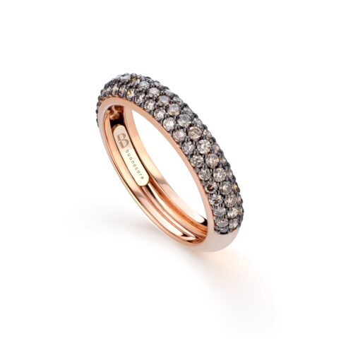 Anello Buonocore Donna  in   Oro rosa Diamante Brown 0.83