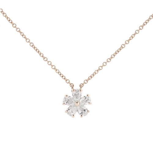 Collana Buonocore Donna FLOWERS in   Oro rosa Diamante 0.42