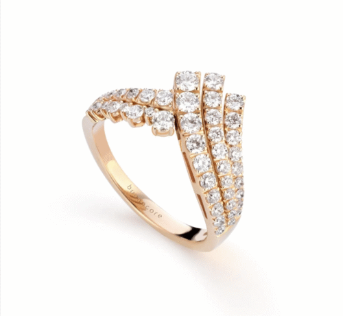 Anello Buonocore Donna Wave 2.0 in Oro rosa Diamante 853A01DP