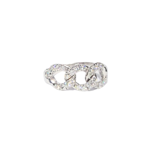 Anello Artigianale Donna  in   Oro bianco Diamante 0.75