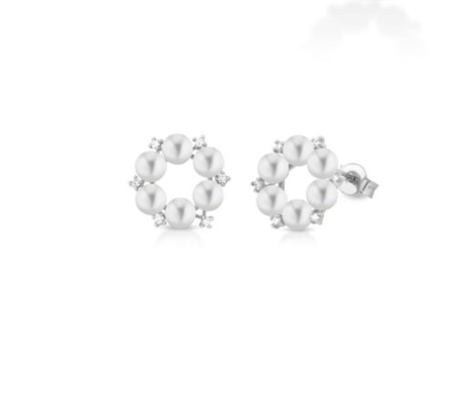 Orecchini Coscia Perle Donna  in   Oro bianco Madreperla 1.60