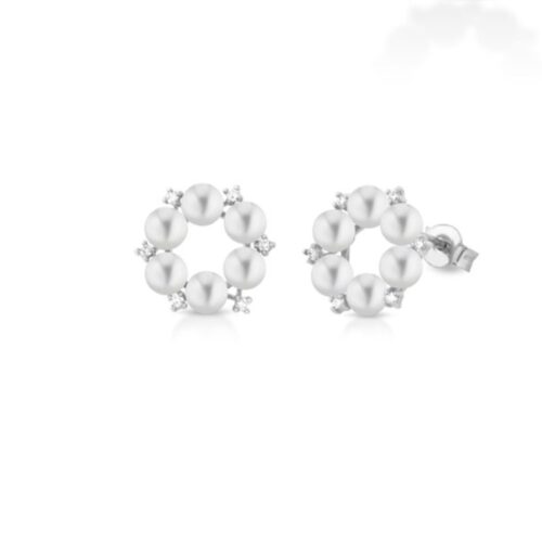 Orecchini Coscia Perle Donna  in   Oro bianco Madreperla 1.60