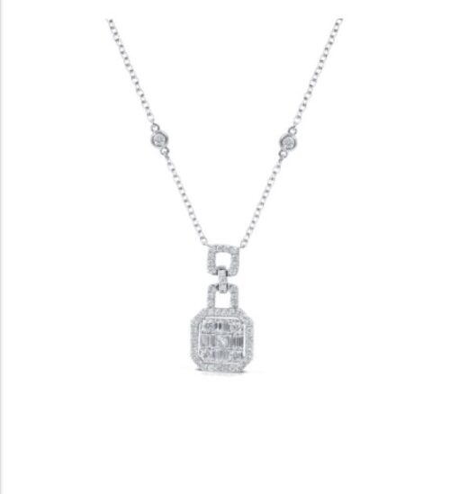 Collana Gianni Carità Donna  in   Oro bianco Diamante 0.40