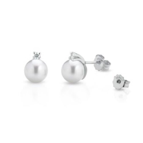 Orecchini Coscia Perle Donna  in   Oro Diamante 0.14