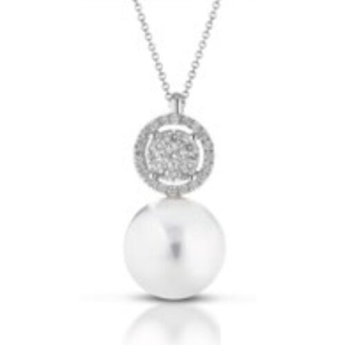 Collana Coscia Perle Donna  in   Oro Diamante 0.20