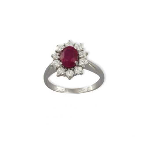 Anello Gianni Carità Donna  in   Oro bianco Rubino 1.34