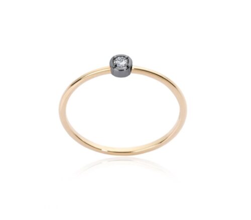 Anello Burato Donna in Oro giallo Diamante CQ606