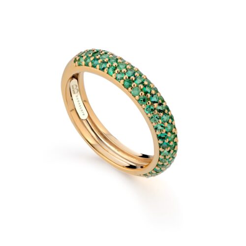 Anello Buonocore Donna  in   Oro giallo Smeraldo 0.75