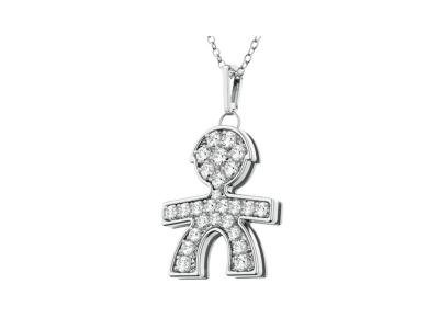 Collana Le Bebé Donna I Pavé Grandi in Oro bianco Diamante LBB025