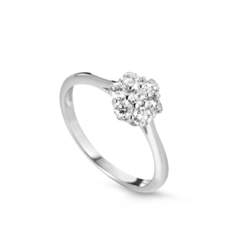 Anello Artigianale Donna  in   Oro Diamante 0.16