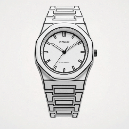 Orologio D1 Milano Uomo White Sketch  in Policarbonato D1-PCBJ34