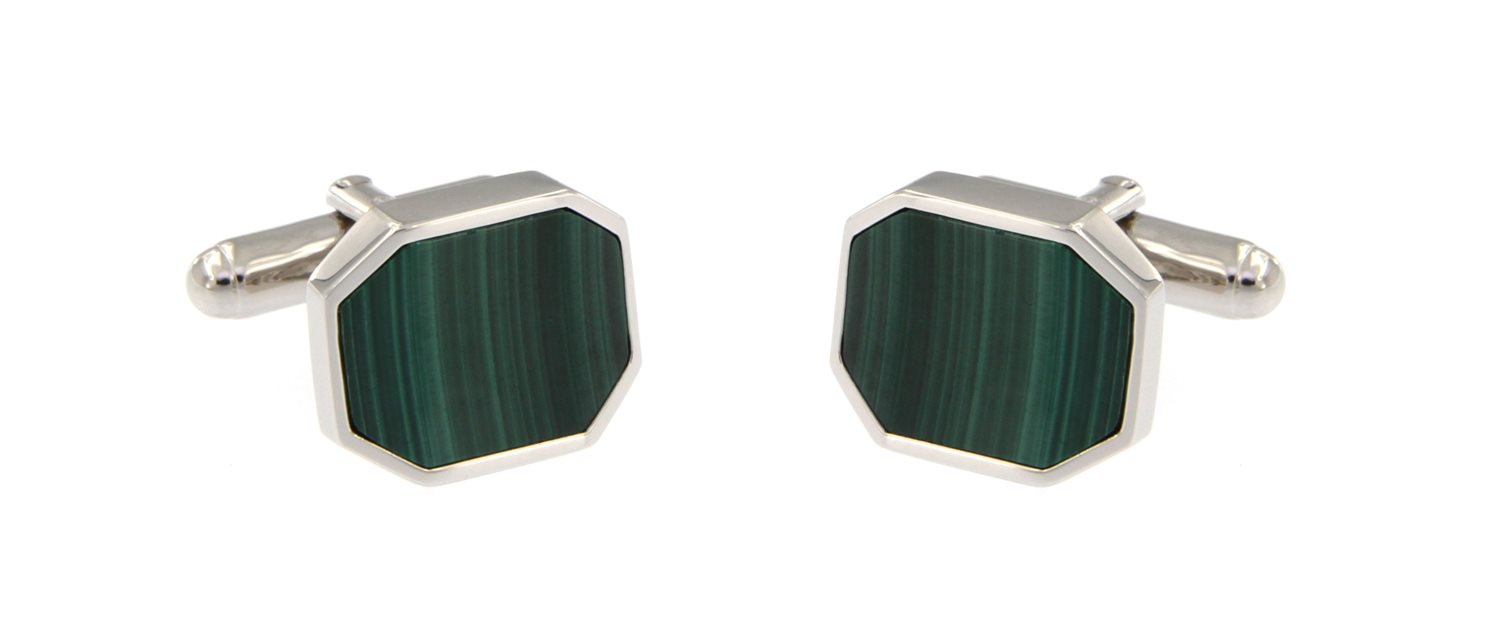 Gemelli Uomo in Argento Malachite 444 MAL GEM
