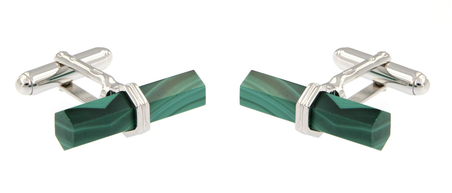 Gemelli Uomo in Argento Malachite 449 MAL GEM