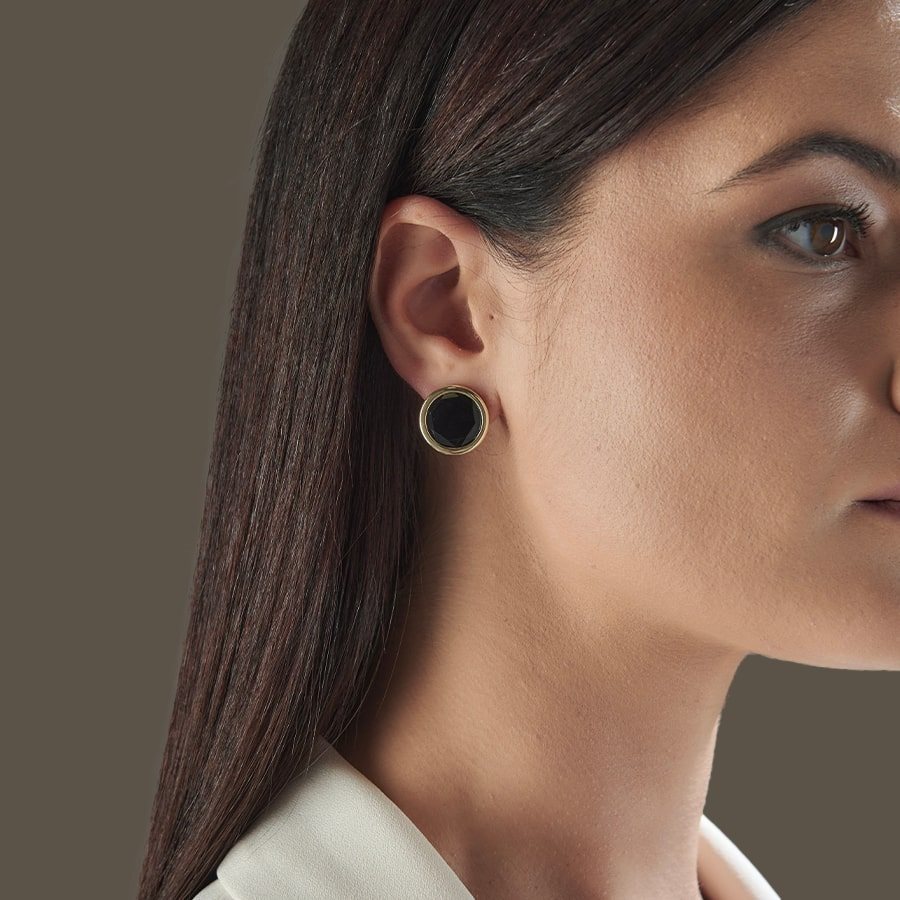 Orecchini Aquaforte Donna Tonde Reverse in Argento Onice H4180254 5 Orecchini Aquaforte Donna Tonde Reverse in Argento Onice H4180254 - immagine 5