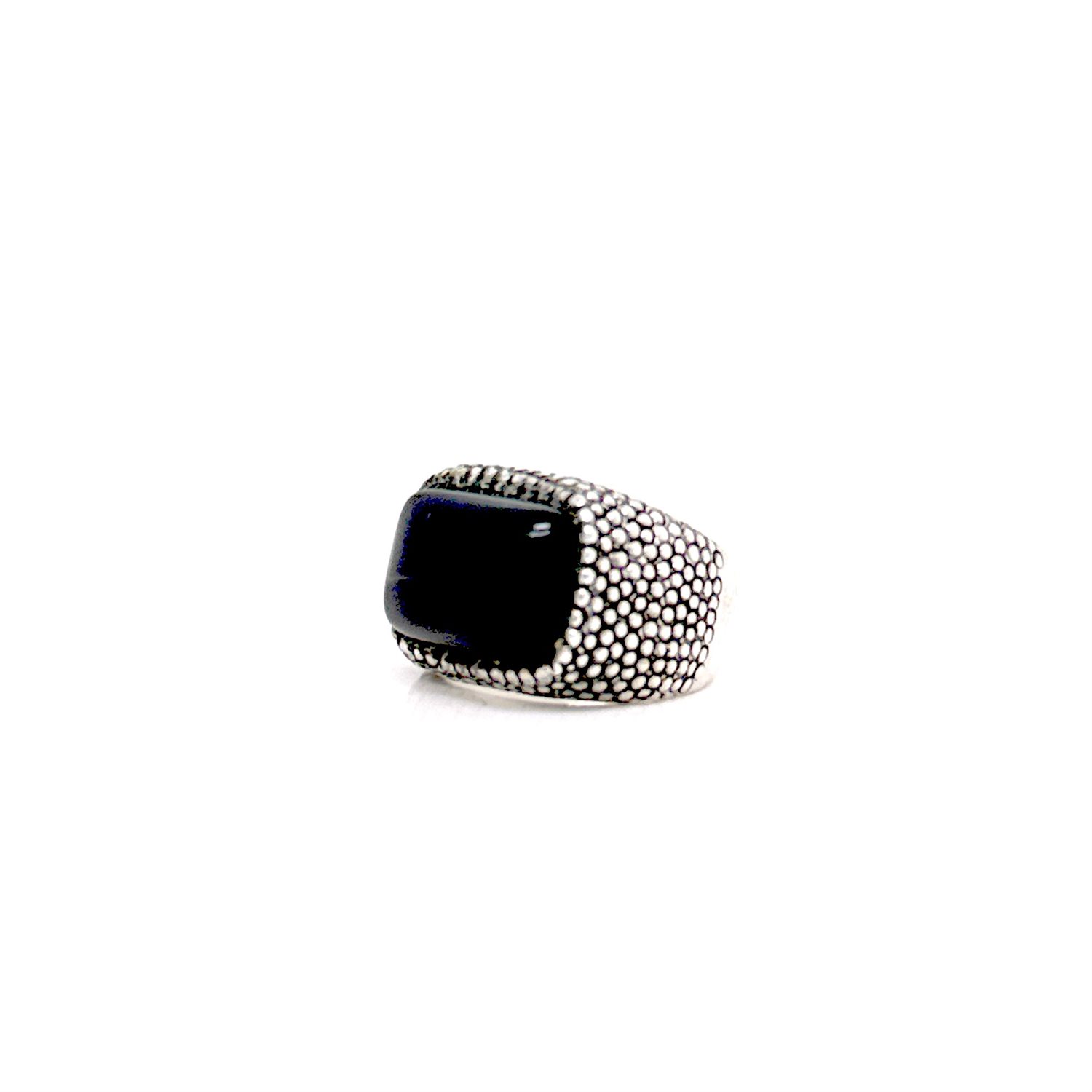 Anello Artigianale Uomo in Argento Onice CKANARG012 2 Anello Artigianale Uomo in Argento Onice CKANARG012 - immagine 2